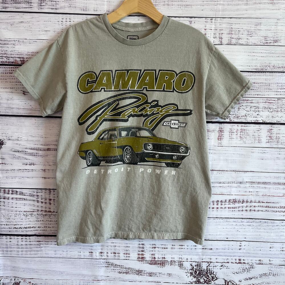 Chevrolet Camero Racing "Detroit Power" Graphic 1969 Chevy Camero SS T-shirt S/M